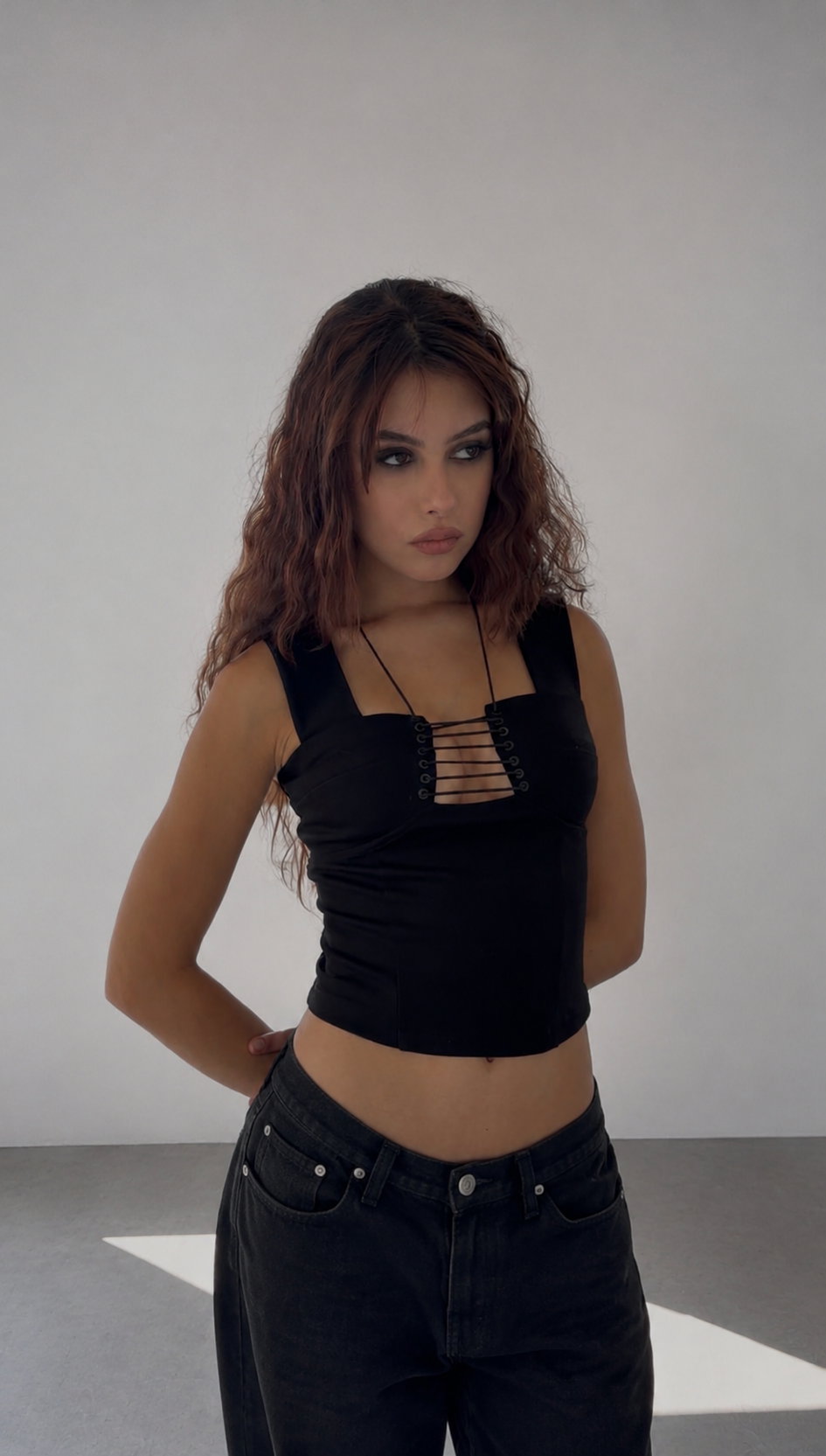 Laced-Up Soft Corset Top