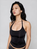 Halter Backless Top with Fake Bra Strap