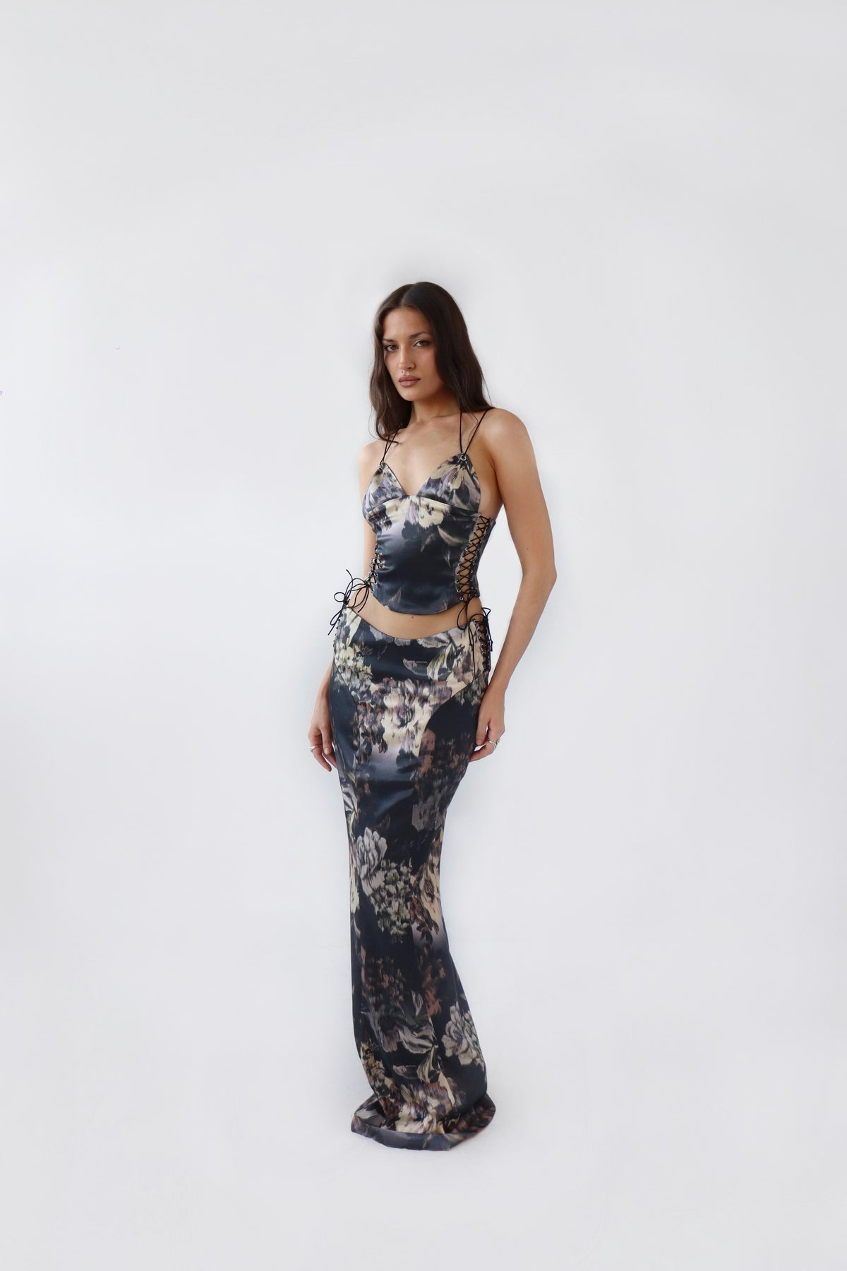Phantom Laced-Up Maxi Skirt