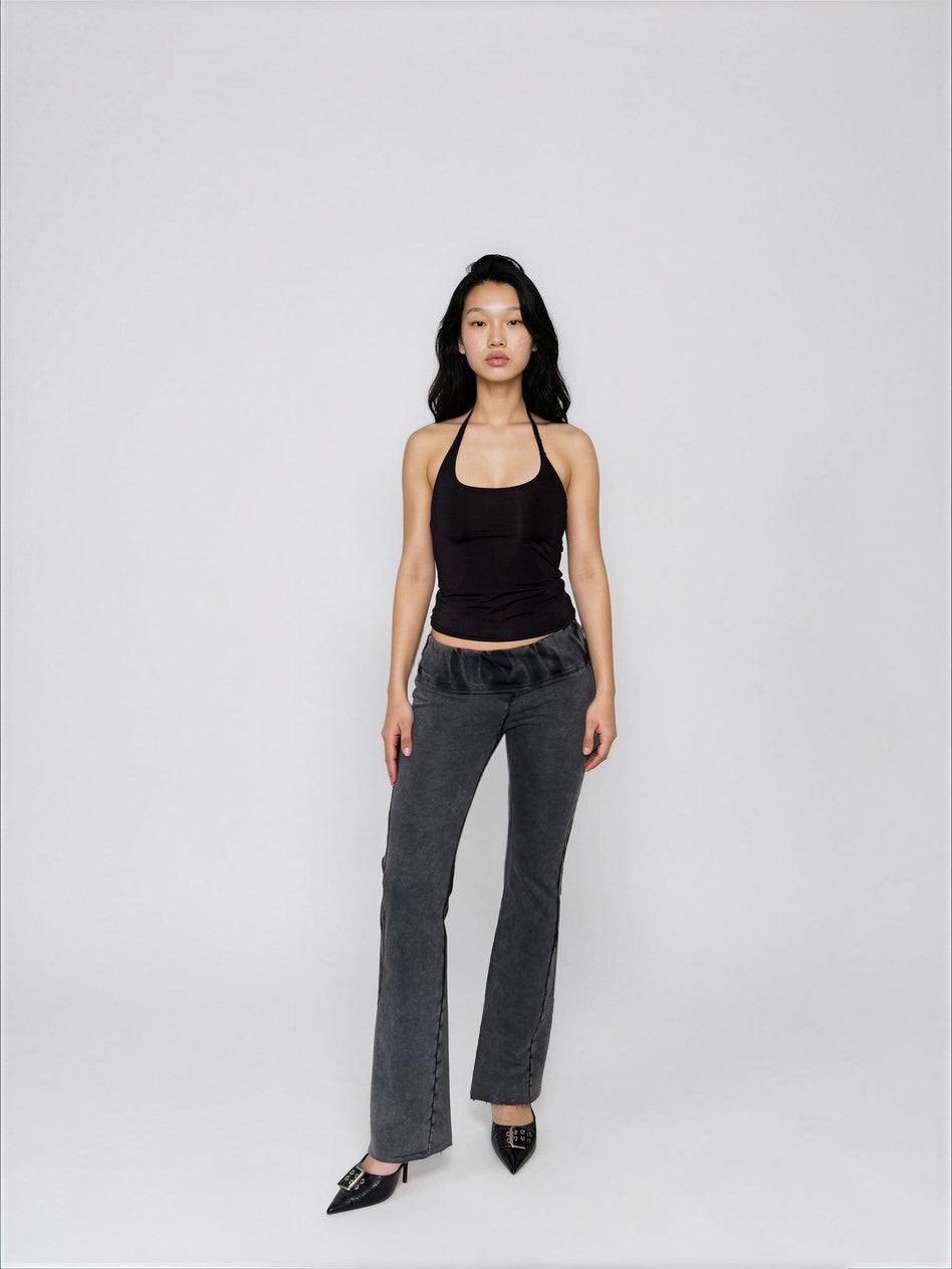 Washed Flared Trousers