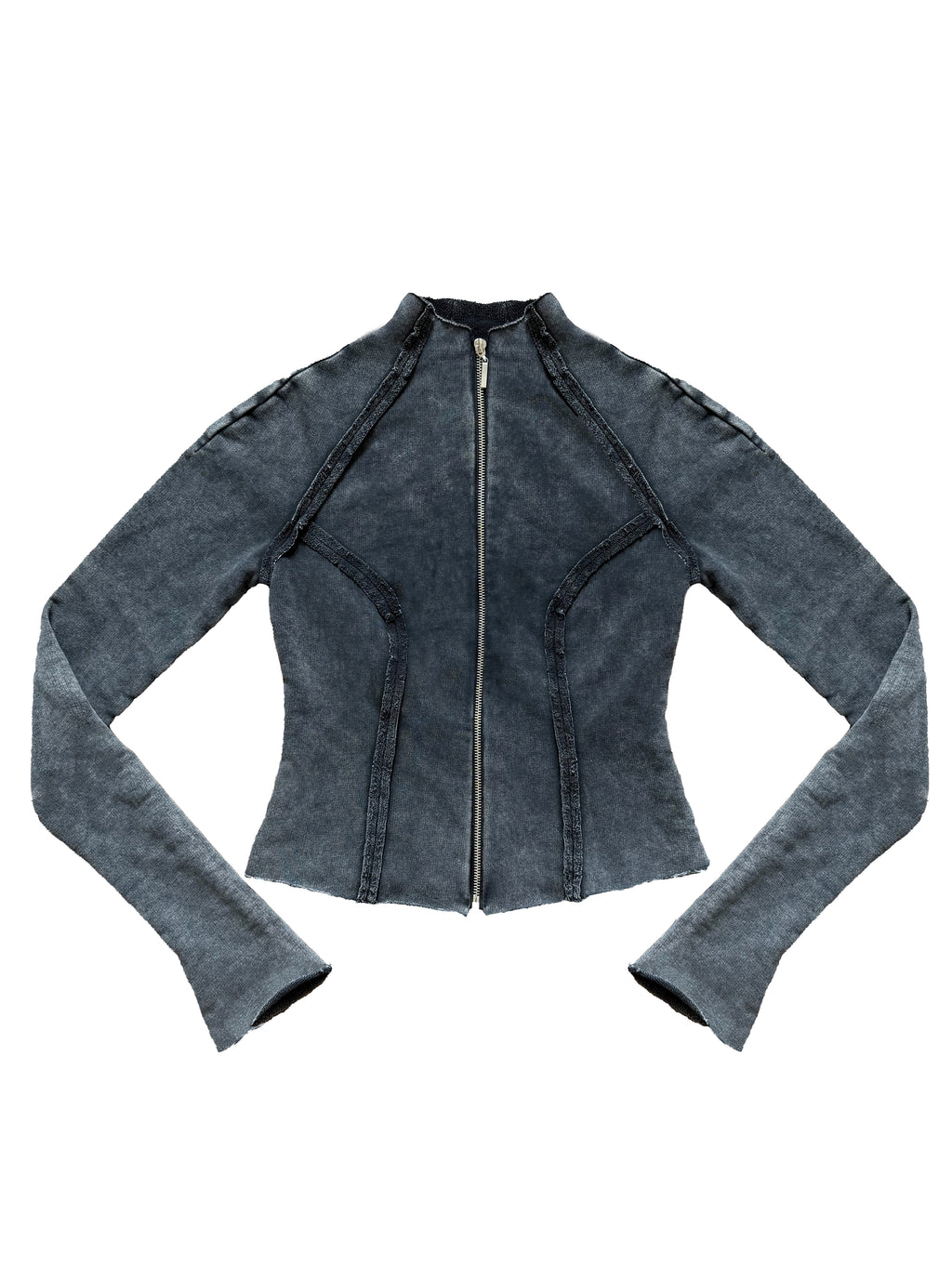 Washed Zip Up Fitted Jacket